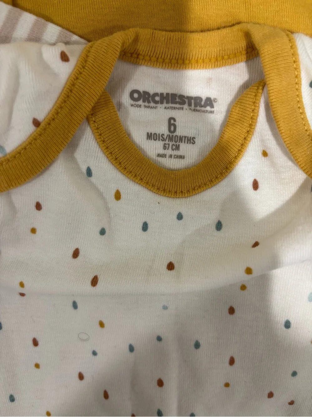 Orchestra French Neutral, Cream & Mustard Baby Bodysuit Set - 6 Pack 100% Cotton